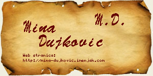 Mina Dujković vizit kartica